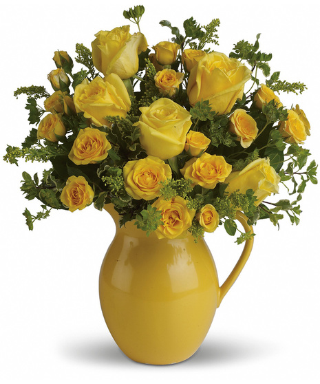 Sunny Day Pitcher of Roses