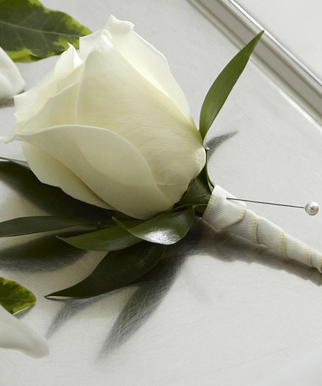 White Rose Boutonniere