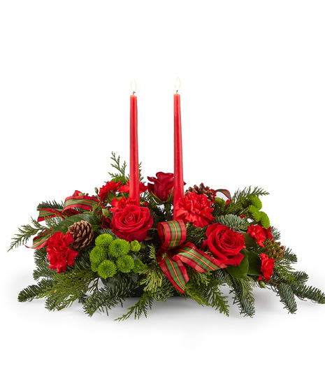 Christmas centerpiece with candles