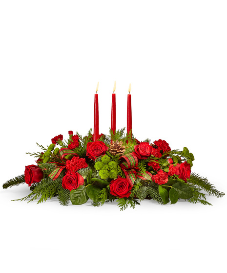 Christmas centerpiece with candles