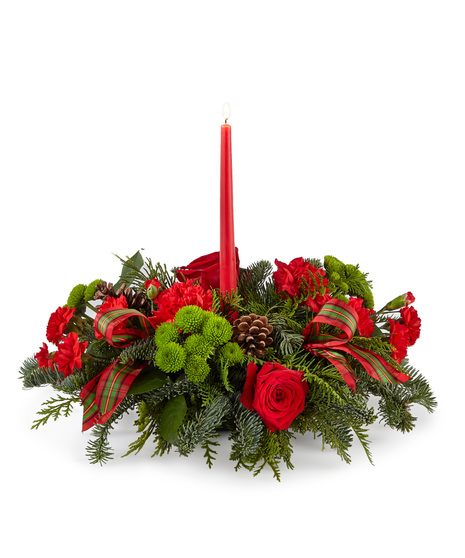 Christmas centerpiece with candles