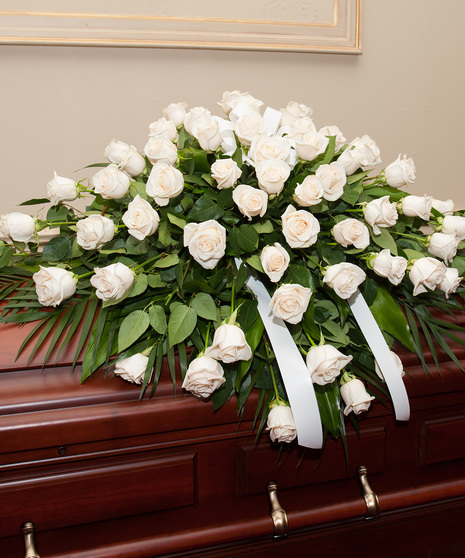 White Roses - Casket Spray