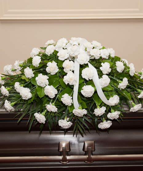 White Carnations - Casket Spray