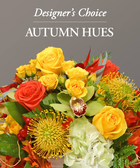 Custom design of autumn hued flowers
