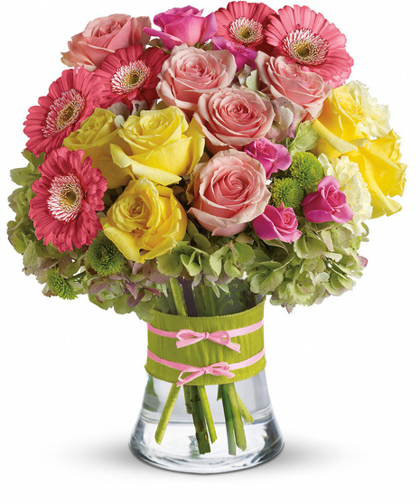 Roses, Hydrangea, Gerbera in a Vase