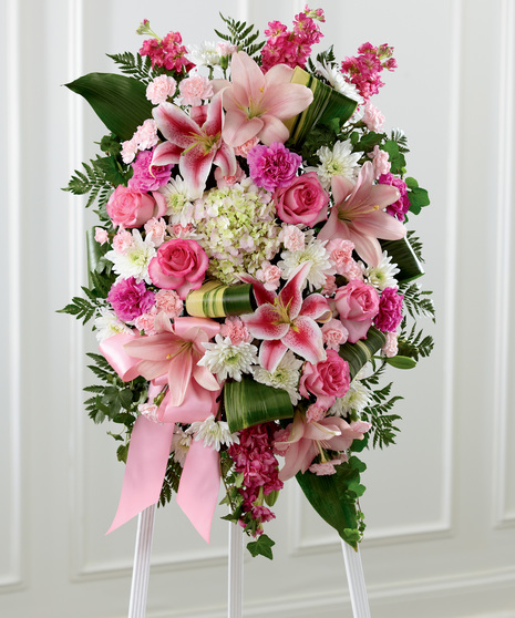 Pink and Green Standing Spray