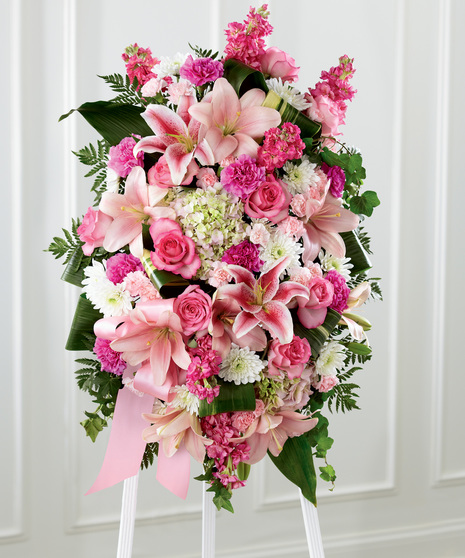 Pink and Green Standing Spray