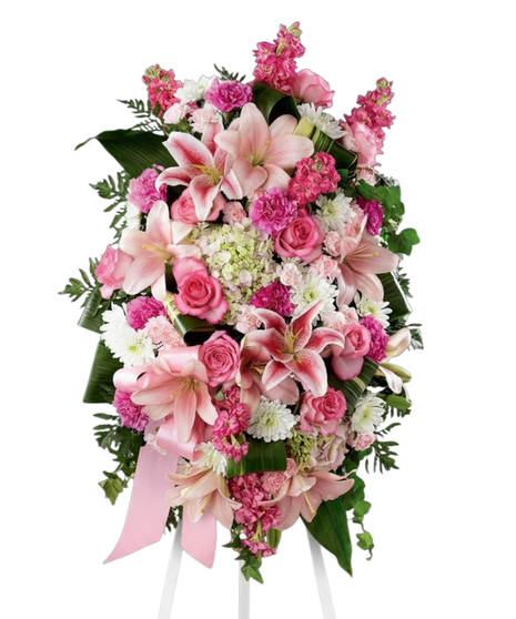 Pink and Green Standing Spray