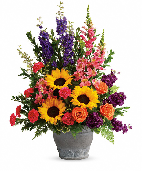Vibrant Floral Sympathy Tribute Arrangement