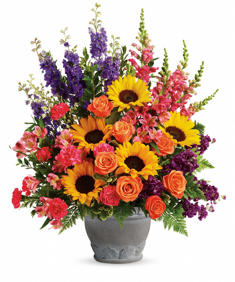Vibrant Floral Sympathy Tribute Arrangement