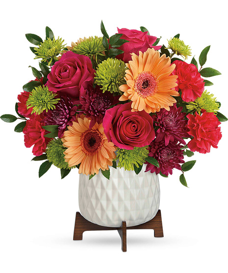 Mixed Flowers in a Keepsake Ceramic Planter