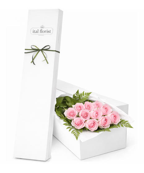 Pink Roses in a Gift Box