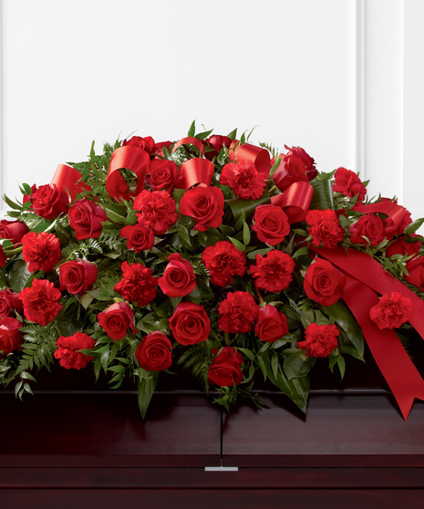 Red Roses & Carnations - Casket Spray