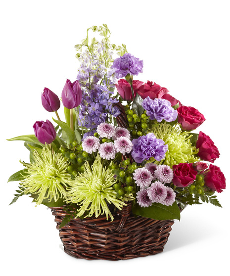 Vibrant Basket of Sympathy Flowers