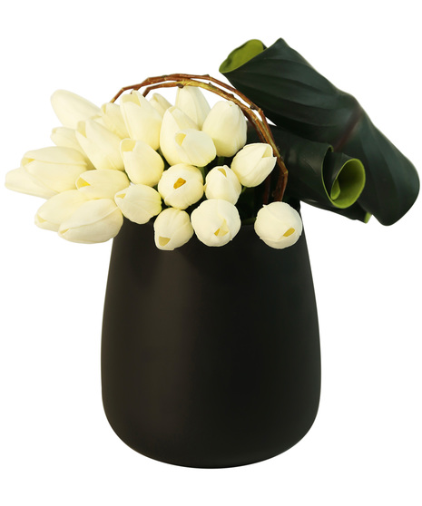 Black Matt Artificial Tulips
