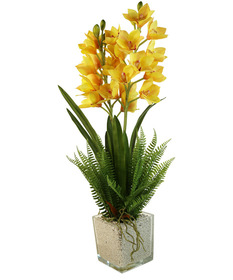 Bronze Artificial Cymbidium Orchids