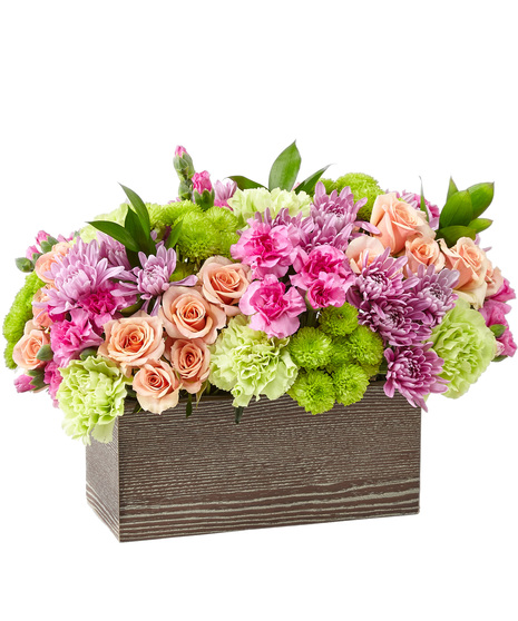 Flowers in a Wooden Box
