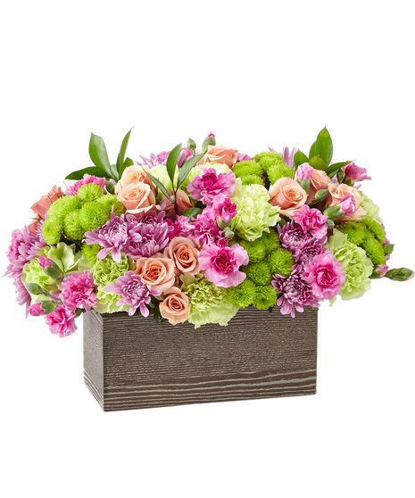 Flowers in a Wooden Box