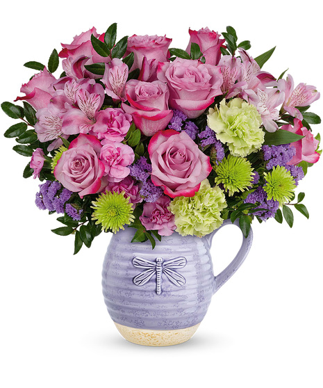 Flowers Arranged in a Reusable Food-Safe Pitcher