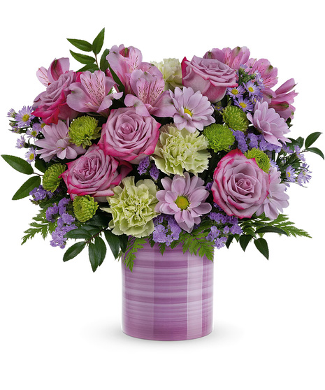 Mother's Day flowers in a lavender Serene Swirl Vase