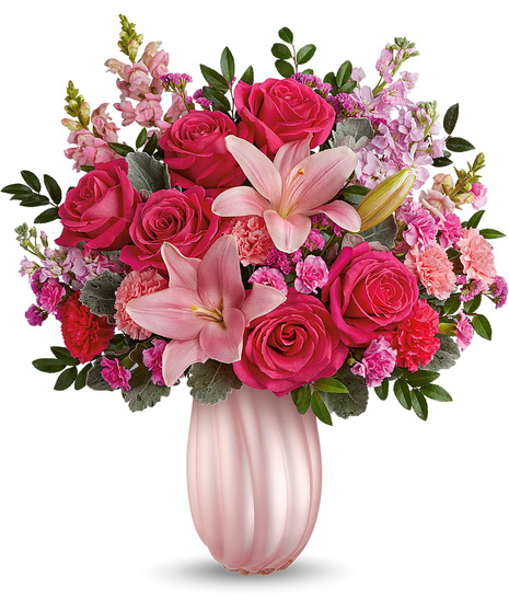 Mother's day rose bouquet in lovely vase