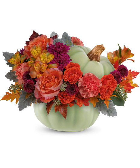 ceramic pumpkin arrangement
