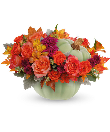 ceramic pumpkin arrangement