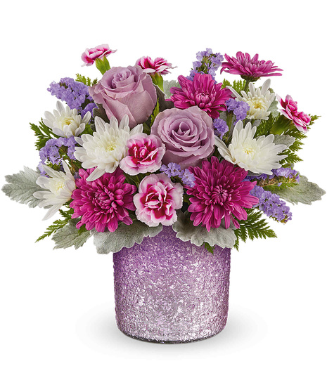 Mother's Day arrangement with roses and carnations