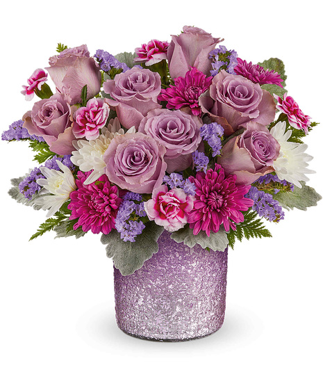 Mother's Day arrangement with roses and carnations