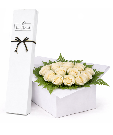 12, 18 or 24 White Roses Gift Boxed