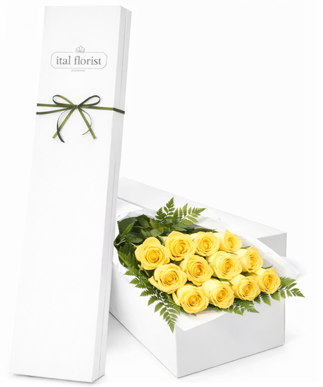 12, 18 or 24 Yellow Roses Gift Boxed
