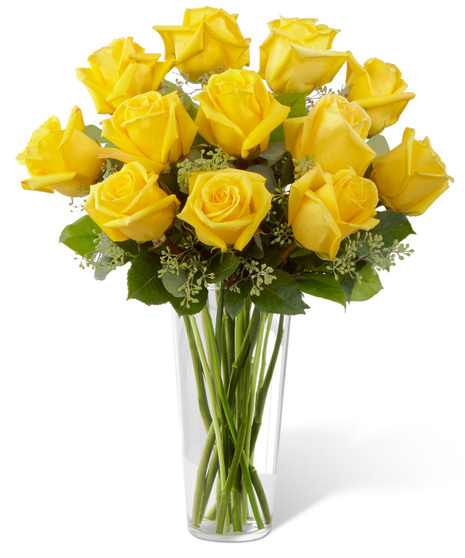 Yellow Roses in a Vase