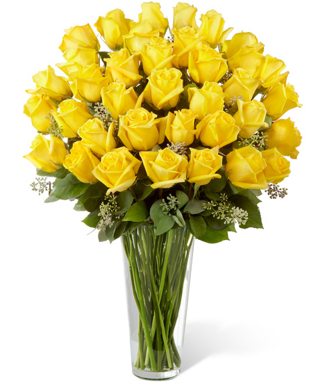 Yellow Roses in a Vase