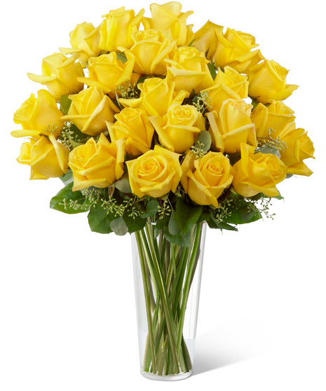 Yellow Roses in a Vase