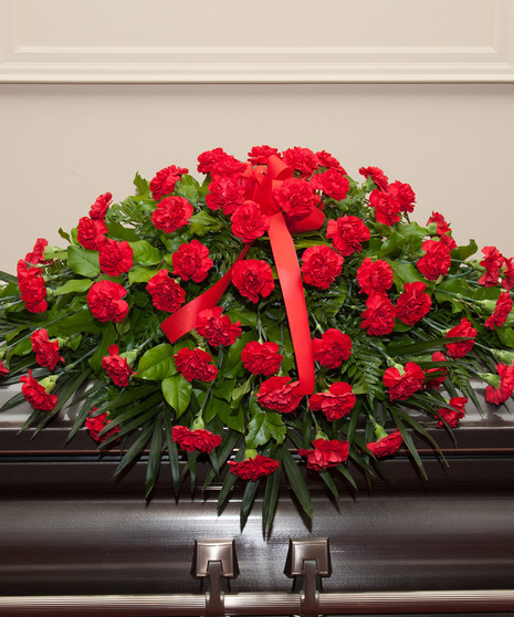 Casket Spray of Red Carnations