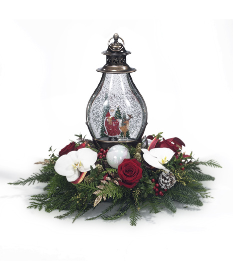 Santa Centerpiece - Snow Globe Keepsake