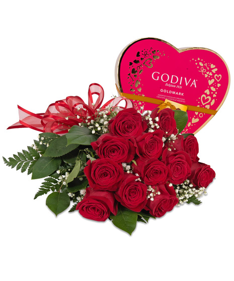 Bouquet of 12 Long Stem Red Roses