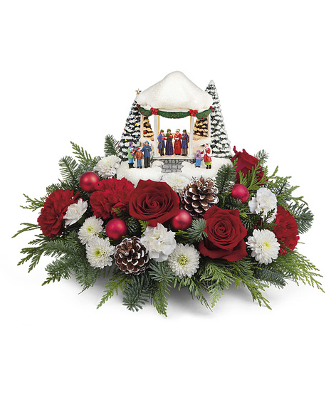 Thomas Kinkade's keepsake Christmas flower arrangement