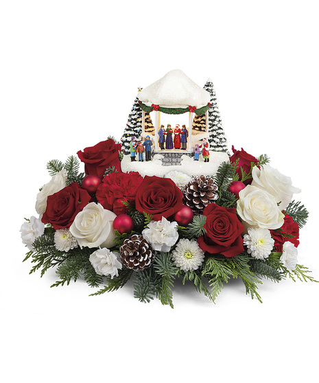 Thomas Kinkade's keepsake Christmas flower arrangement