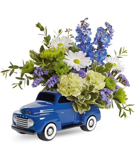 Flowers arranged in a 1948 Ford Pickup Keepsake