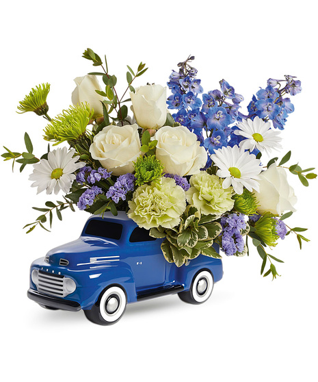 Flowers arranged in a 1948 Ford Pickup Keepsake